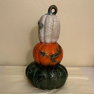Ceramic Stacked Pumpkin Decor